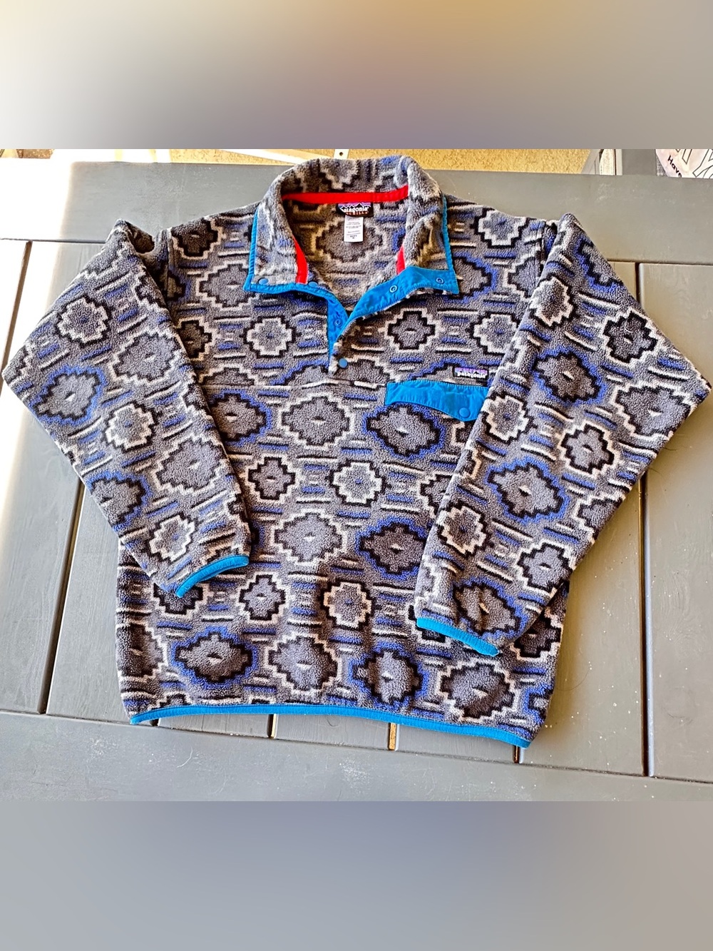 Patagonia Lightweight Synchilla Snap-T Pullover Gray & Blue Medium